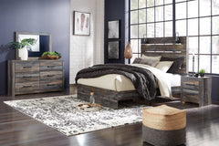 Drystan Full Panel Bed with Mirrored Dresser and Chest - furniture place usa