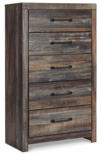 Drystan Full Panel Headboard Bed with Mirrored Dresser and Chest - furniture place usa
