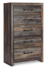 Drystan Queen Panel Bed with 2 Storage Drawers with Mirrored Dresser, Chest and Nightstand - PKG003256 - furniture place usa