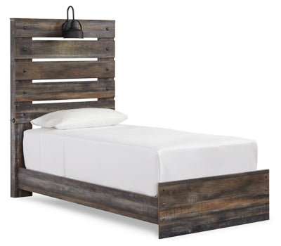 Drystan Twin Panel Bed with Mirrored Dresser and 2 Nightstands - furniture place usa
