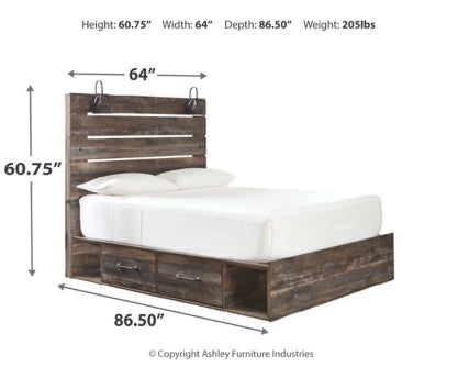 Drystan Twin Panel Bed with 2 Storage Drawers with Mirrored Dresser, Chest and 2 Nightstands - furniture place usa