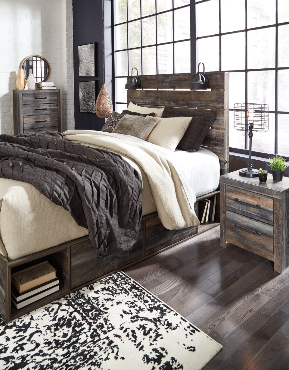Drystan Queen Panel Bed with 4 Storage Drawers - furniture place usa