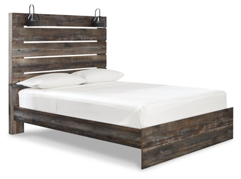 Drystan Full Panel Bed with Mirrored Dresser and 2 Nightstands - furniture place usa