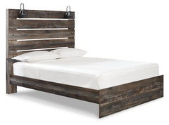 Drystan Full Panel Bed with Mirrored Dresser and Chest - furniture place usa