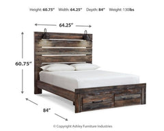 Drystan Queen Panel Bed with Mirrored Dresser and Nightstand - furniture place usa