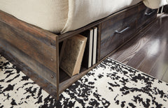 Drystan Queen Bookcase Bed with 2 Storage Drawers with Mirrored Dresser - PKG003211 - furniture place usa