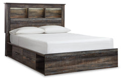 Drystan Queen Bookcase Bed with 4 Storage Drawers with Dresser - furniture place usa