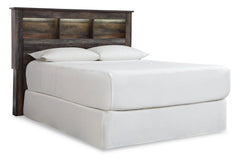 Drystan Queen/Full Bookcase Headboard Bed with Mirrored Dresser and 2 Nightstands - furniture place usa