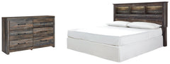 Drystan Queen/Full Bookcase Headboard Bed with Dresser - furniture place usa