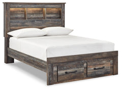 Drystan Full Bookcase Bed with 2 Storage Drawers with Mirrored Dresser, Chest and 2 Nightstands - PKG003239 - furniture place usa