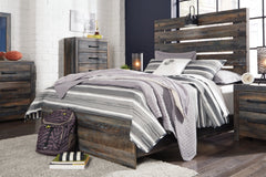 Drystan Full Panel Bed with 4 Storage Drawers with Mirrored Dresser and 2 Nightstands - furniture place usa