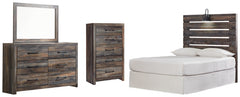 Drystan Full Panel Headboard Bed with Mirrored Dresser and Chest - furniture place usa