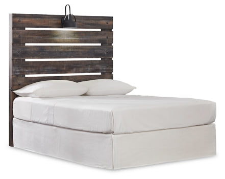 Drystan Full Panel Headboard Bed with Mirrored Dresser and Chest - furniture place usa