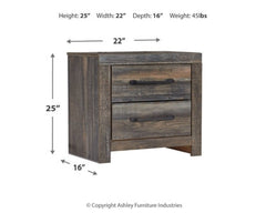Drystan Queen Bookcase Bed with 2 Storage Drawers with Mirrored Dresser, Chest and Nightstand - PKG003244 - furniture place usa