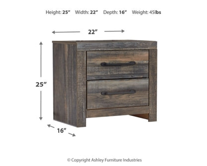 Drystan Queen Panel Bed with 2 Storage Drawers with Mirrored Dresser, Chest and Nightstand - PKG003256 - furniture place usa