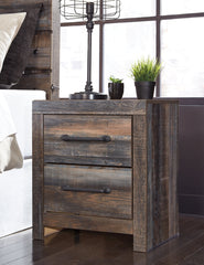 Drystan Full Panel Bed with 4 Storage Drawers with Mirrored Dresser and 2 Nightstands - furniture place usa