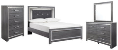 Lodanna Full Panel Bed with Mirrored Dresser and Chest - furniture place usa