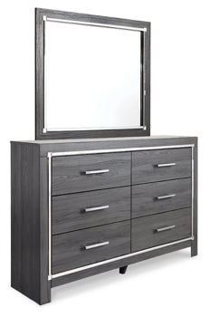 Lodanna Queen Panel Bed with 2 Storage Drawers with Mirrored Dresser and Nightstand - furniture place usa