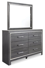 Lodanna Queen Panel Bed with 2 Storage Drawers with Mirrored Dresser and Nightstand - furniture place usa
