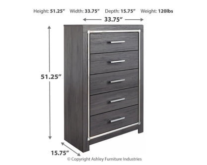 Lodanna Queen/Full Upholstered Panel Headboard Bed with Mirrored Dresser and Chest - furniture place usa