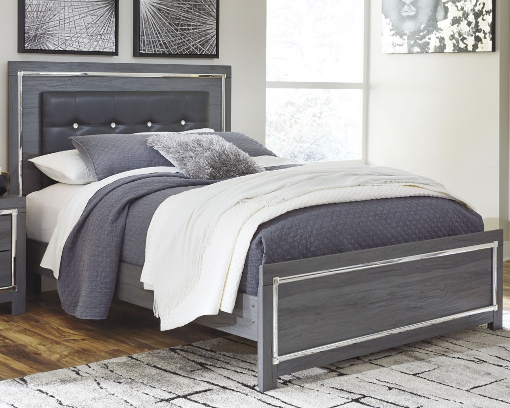 Lodanna Queen Panel Bed with Mirrored Dresser and Nightstand - furniture place usa