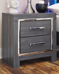 Lodanna Queen Panel Bed with 2 Storage Drawers with Mirrored Dresser and Nightstand - furniture place usa