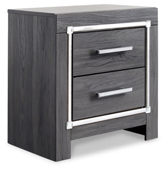 Lodanna Queen Panel Bed with 2 Storage Drawers with Mirrored Dresser and Nightstand - furniture place usa