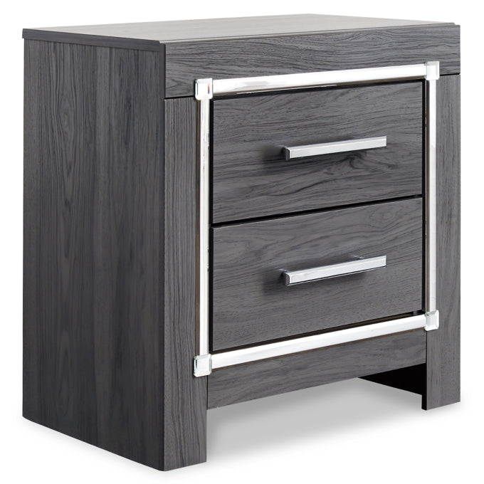 Lodanna King/California King Upholstered Panel Headboard Bed with Mirrored Dresser and 2 Nightstands - furniture place usa