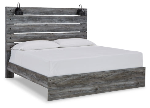 Baystorm King Panel Bed with Mirrored Dresser and 2 Nightstands - furniture place usa