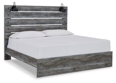 Baystorm King Panel Bed with Mirrored Dresser and 2 Nightstands - furniture place usa