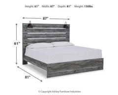 Baystorm King Panel Bed with Mirrored Dresser and 2 Nightstands - furniture place usa