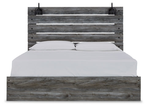Baystorm King Panel Bed with Mirrored Dresser and 2 Nightstands - furniture place usa