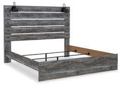 Baystorm King Panel Bed with Mirrored Dresser and 2 Nightstands - furniture place usa