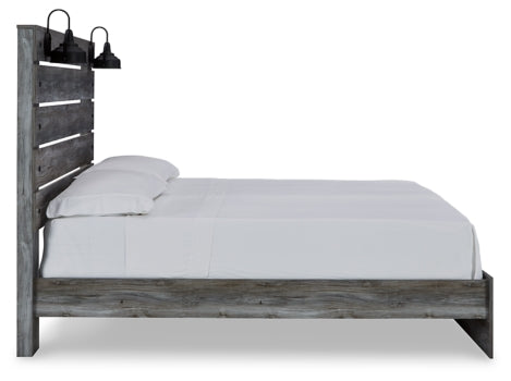 Baystorm King Panel Bed with Mirrored Dresser and 2 Nightstands - furniture place usa