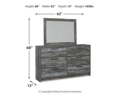 Baystorm King Panel Bed with Mirrored Dresser and 2 Nightstands - furniture place usa