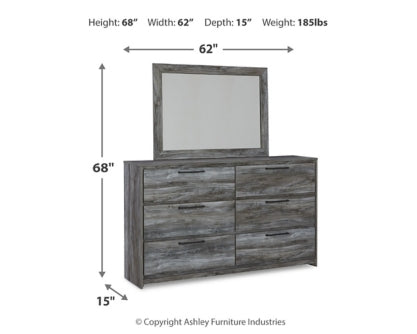 Baystorm King Panel Headboard with Mirrored Dresser and Chest - furniture place usa