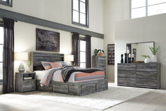 Baystorm King Panel Bed with 6 Storage Drawers with Dresser - furniture place usa