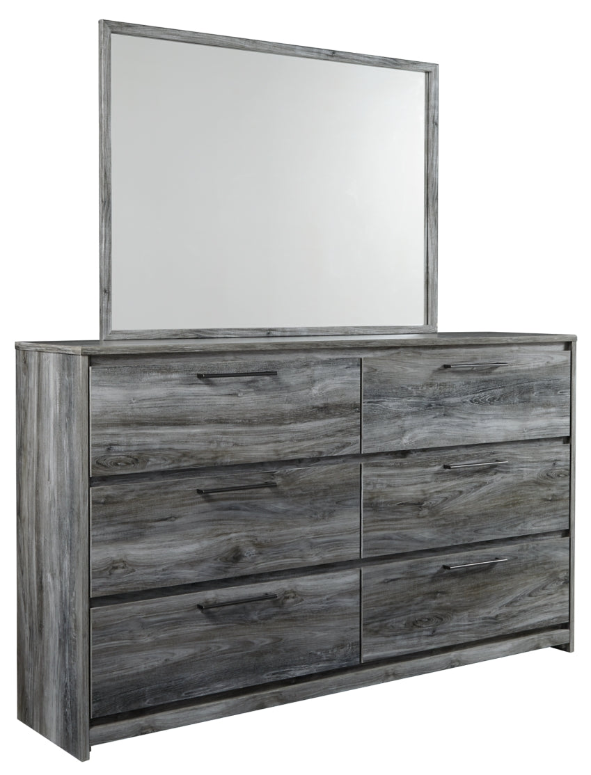 Baystorm Full Panel Bed with Mirrored Dresser and Nightstand - furniture place usa