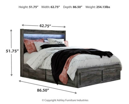 Baystorm King Panel Bed with 6 Storage Drawers with Dresser - furniture place usa