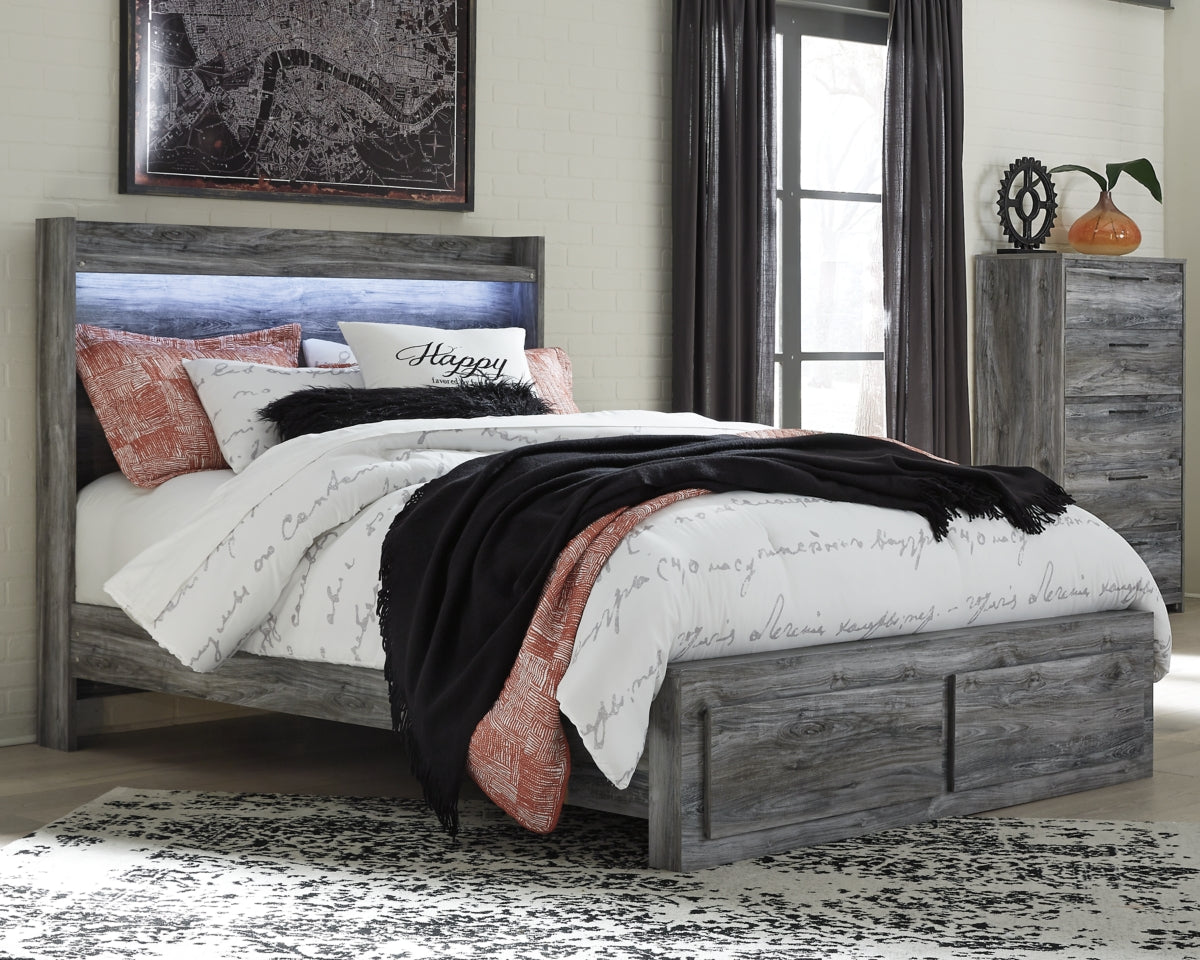 Baystorm Queen Panel Bed with 2 Storage Drawers and Chest - furniture place usa