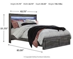 Baystorm Queen Panel Bed with 2 Storage Drawers and Chest - furniture place usa