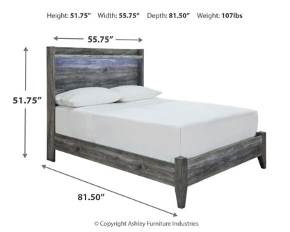 Baystorm Full Panel Bed with Mirrored Dresser and Nightstand - furniture place usa