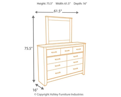 Zelen Queen/Full Panel Headboard Bed with Mirrored Dresser - furniture place usa