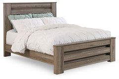 Zelen Queen Panel Bed with Mirrored Dresser and Nightstand - furniture place usa