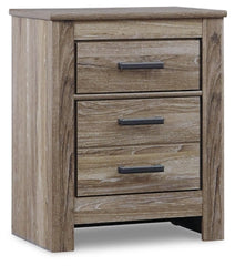 Zelen Queen Panel Bed with Mirrored Dresser and Nightstand - furniture place usa