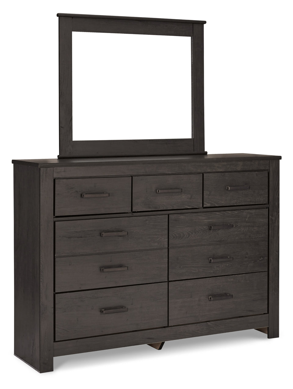 Brinxton Queen/Full Panel Headboard Bed with Mirrored Dresser, Chest and Nightstand - furniture place usa