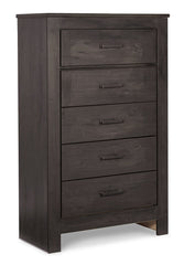 Brinxton Full Panel Headboard Bed with Mirrored Dresser, Chest and 2 Nightstands - furniture place usa
