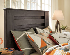 Brinxton Full Panel Headboard Bed with Mirrored Dresser, Chest and 2 Nightstands - furniture place usa