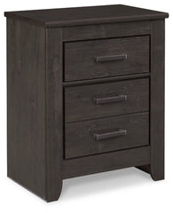 Brinxton King/California King Panel Headboard Bed with Mirrored Dresser and 2 Nightstands - furniture place usa