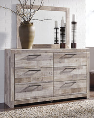 Effie Twin Panel Headboard Bed with Mirrored Dresser - furniture place usa